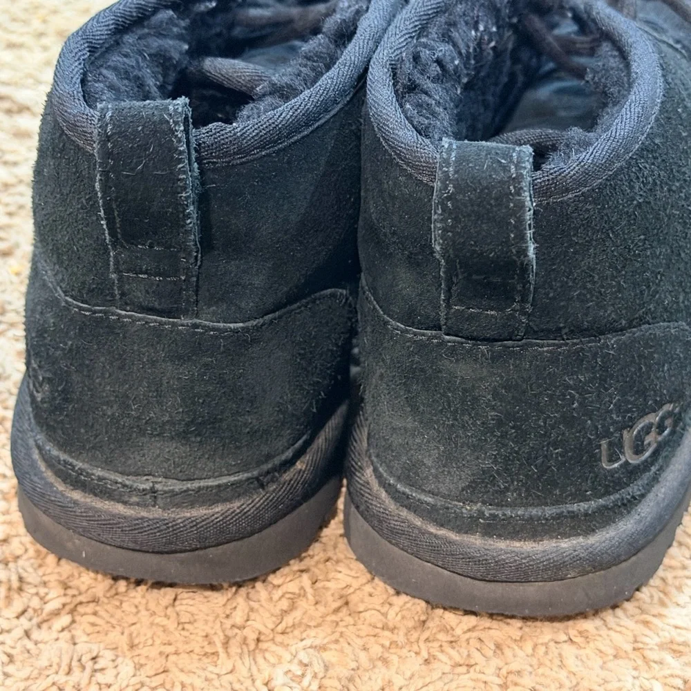 UGG Australia Neumel Shearling Wool Lined Boot Men Size 9 Black Suede Leather